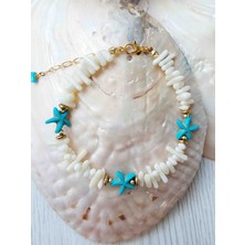 By Song Jewelry Deniz Yıldızlı Mercan Doğaltaşlı Halhal