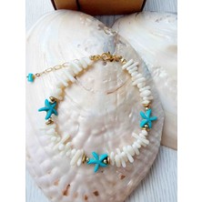 By Song Jewelry Deniz Yıldızlı Mercan Doğaltaşlı Halhal