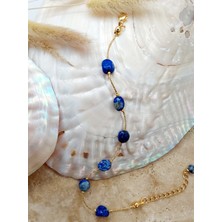 By Song Jewelry Lapis Lazuli Doğaltaş Çelik Bileklik