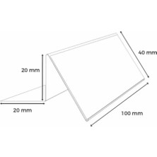 Damga Market Plastik Kendinden Yapışkanlı Etiket,şeffaf Pvc Açılı Raf Önü Fiyat Etiketliği 4cm x 10 cm PA40100-250'LI Paket