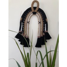 Tasarım Kumpanyası Siyah Bohem Duvar Dekoru-Fiber Art Makrome Duvar Süsü