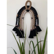 Tasarım Kumpanyası Siyah Bohem Duvar Dekoru-Fiber Art Makrome Duvar Süsü