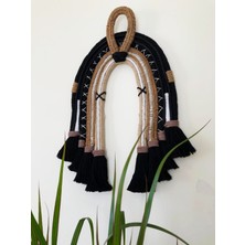Tasarım Kumpanyası Siyah Bohem Duvar Dekoru-Fiber Art Makrome Duvar Süsü