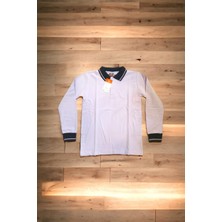 Salar Ticaret Polo Yaka Tişört Uzun Kol Siyah Çizgi Yaka Lila Okul Tişört/t-Shirt