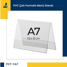 Damga Market Pvc Çatı Formatlı A7 Menü, Masaüstü Standı Dikey, Şeffaf, 7,5 cm x 10 cm - 20'li Paket