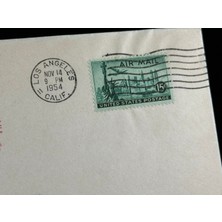 Ephemera 1954 Amerika'dan Iskandinavya'ya Ilk Uçuş Ilk Gün Zarf Fdc Varış Damgalı Uçak Postası Airmail