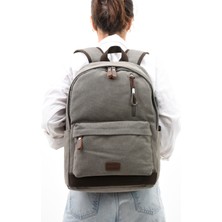 Byhakan EBA-6234 Kanvas Sırt Çantası Laptop Bölmeli Kamp Seyahat Okul Çantası