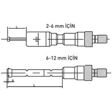 Asimeto AS-208 Iki Nokta Temaslı Dijital Iç Çap Mikrometre Seti (2-2.5mm ve 2.5-3mm)