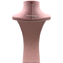 Megass Dekor Yerli Üretim Süet Kumaş Pembe Renk 27/12 cm Kolye Gerdanlık Zincir Takı Sergileme Mankeni