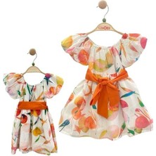 Kız Bebek Pamuklu Meyve Desenli Elbise