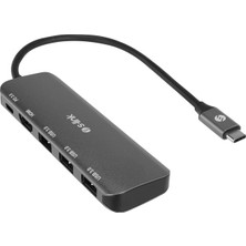 S-Link SW-U518 Gri Metal USB 3.. To 3*usb3.0, 1*typec Pd 1*4k HDMI Adaptör