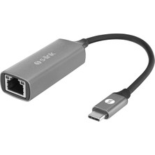 S-Link SW-U336 Gri Metal Type-C To RJ45 10/100/1000MBPS Gigabit Adaptör