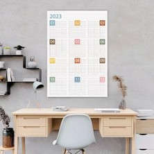 Bi'aldım 2025 Yıllık Planlayıcı Duvar Takvim Mavi Sarı Turuncu Yearly Wall Planner