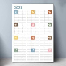 Bi'aldım 2025 Yıllık Planlayıcı Duvar Takvim Mavi Sarı Turuncu Yearly Wall Planner