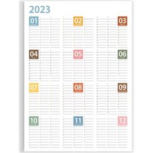 Bi'aldım 2025 Yıllık Planlayıcı Duvar Takvim Mavi Sarı Turuncu Yearly Wall Planner