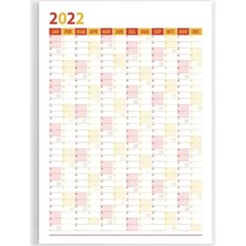 Bi'aldım 2025 Yıllık Planlama Duvar Takvimi, Sarı Kırmızı Wall Planner