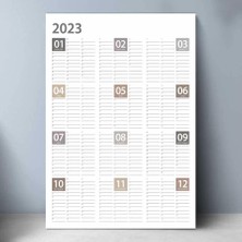 Bi'aldım 2025 Yıllık Planlayıcı Duvar Takvim Kahverengi Bej Gri Yearly Wall Planner
