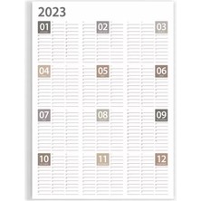 Bi'aldım 2025 Yıllık Planlayıcı Duvar Takvim Kahverengi Bej Gri Yearly Wall Planner