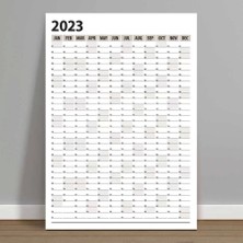 Bi'aldım 2025 Yıllık Planlayıcı Duvar Takvim Bej Yearly Wall Planner