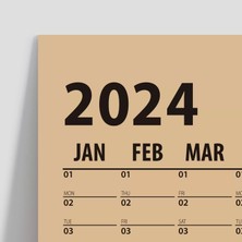 Bi'aldım Taba Renk 2025 Yıllık Planlama Takvim, 2025 Yılı Duvar Takvimi, Yıllık Planlayıcı
