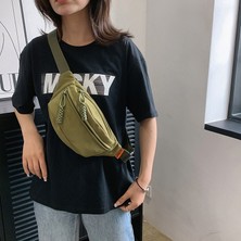 Rocky1 Kadın Çantaları Naylon Spor Omuz Çantası Büyük Kapasiteli Göğüs Çantası Trendy Marka Moda Çok Yönlü Iş Kıyafeti Crossbody Çanta Kadın Bel (Yurt Dışından)