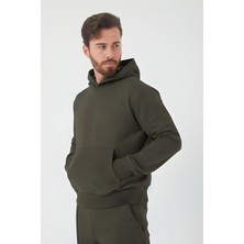 Yakamel Erkek 3 Iplik Içi Pamuklu Oversize Uzun Kollu Sweatshirt
