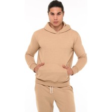Yakamel Erkek 3 Iplik Içi Pamuklu Oversize Uzun Kollu Sweatshirt