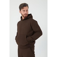 Yakamel Erkek 3 Iplik Içi Pamuklu Oversize Uzun Kollu Sweatshirt