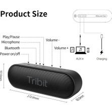 Tribit BTS20C Xsound Go 2X8W 24 Saat Oynatma Süresi Ipx7 Su Geçirmez Taşınabilir Tws Bluetooth Hoparlör Siyah