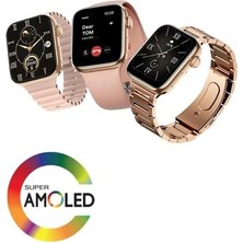 G9 Mini Plus Rose Gold Akıllı Saat 41MM 3 Kordon+Watch Kılıf+Bileklik+Charm Süs Hediyeli Akıllı Saat