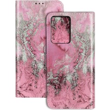 SZY Mall Samsung Galaxy S20 Artı Pu Deri Cüzdan Manyetik Mermer Için Flip Case (Yurt Dışından)