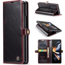 SZY Mall Samsung Galaxy Z Için Flip Case Fold 4 5g Çılgın At Pu Deri Retro (Yurt Dışından)