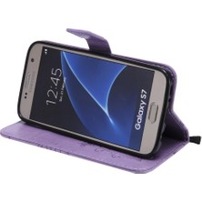 SZY Mall Samsung Galaxy S7 Flip Kickstand Pu Deri Kart Yuvası Standı ile (Yurt Dışından)