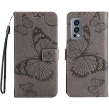 SZY Mall Oneplus Nord 2 5g Darbeye Kapak Pu Deri Flip Kickstand Için Flip Case (Yurt Dışından)