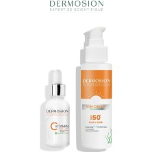 Dermosion Güneş Kremi + C Vitamini Yüksek Güneş Koruması ve Sağlıklı Bronzlaşma 2'li Cilt Bakım Seti