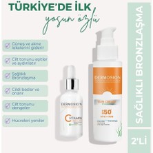 Dermosion Güneş Kremi + C Vitamini Yüksek Güneş Koruması ve Sağlıklı Bronzlaşma 2'li Cilt Bakım Seti