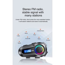 Keskin Motors LCD Ekran Fm Radyolu Rgb Ledli Motosiklet Bluetooth Kask Kulaklık Intercom  Su Geçirmez Interko