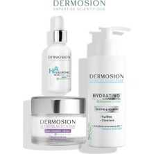 Dermosion Yüz Temizleme Jeli Niacinamide Krem Hyalüronik Asit Serum Mucizevi 3'lü Cilt Bakım Seti