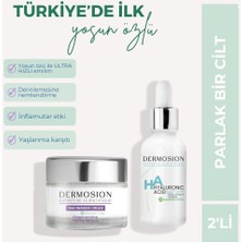 Dermosion Hyalüronik Asit Serum Niacinamide Krem Cildi Derinlemesine Temizleyen 2'li Cilt Bakım Seti