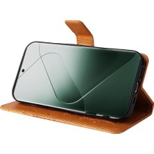 Bdt Shop Xiaomi 14 Pro Flip Kickstand Için Kılıf Kart Yuvası Standı ile Pu Deri (Yurt Dışından)