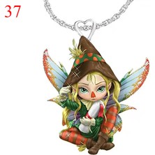 Mingming Shop No.37 Boyutu 43 Stilleri Yaratıcı 3D Anime Karikatür Melek Kanatları Tasarım Bezemeler Figurineresin Kolye Su Dalgası Zincir Kolye (Yurt Dışından)