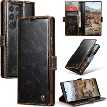 Bdt Shop Samsung Galaxy S24 Için Flip Case Ultra Çılgın At Pu Deri Manyetik (Yurt Dışından)