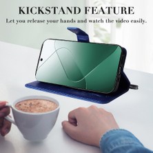 Bdt Shop Xiaomi 14 Flip Kickstand Darbeye Kapak Için Kart Yuvası Standı ile Pu (Yurt Dışından)