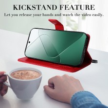 Bdt Shop Xiaomi 14 Flip Kickstand Darbeye Kapak Için Kart Yuvası Standı ile Pu (Yurt Dışından)