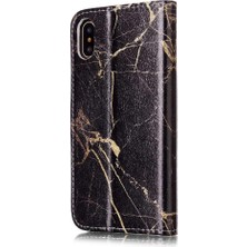 Bdt Shop Iphone Xr Için Flip Case Manyetik Mermer Desen Kart Yuvaları Tutucu Tam Pu (Yurt Dışından)