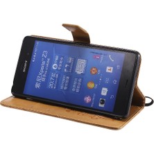 Bdt Shop Sony Xperia Z3 Için Flip Case Kart Yuvası Standı ile Manyetik Kapak Pu Flip (Yurt Dışından)