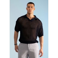 Redowl Polo Yaka Kısa Kol File Triko Tişört