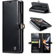 YH Market Samsung Galaxy Z Için Flip Case Fold 4 5g Çılgın At Pu Deri Retro (Yurt Dışından)