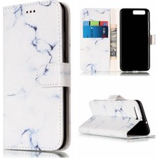 YH Market Huawei P10 Tam Koruma Mermer Desen Pu Deri Cüzdan Için Flip Case (Yurt Dışından)