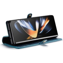 YH Market Samsung Galaxy Z Için Flip Case Fold 4 5g Çılgın At Pu Deri Retro (Yurt Dışından)